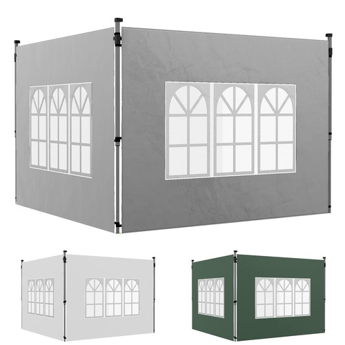 Outsunny 2er set seitenteile - 2er-set,